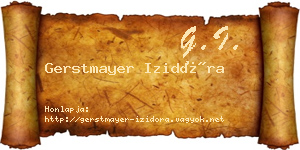 Gerstmayer Izidóra névjegykártya